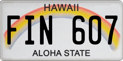 HI license plate FIN607
