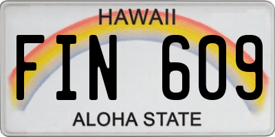 HI license plate FIN609