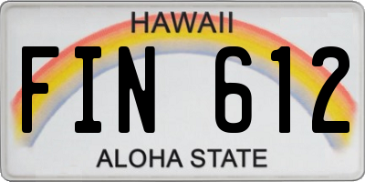 HI license plate FIN612