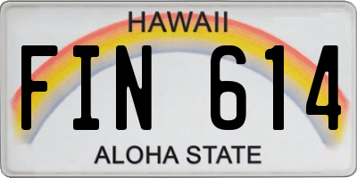 HI license plate FIN614