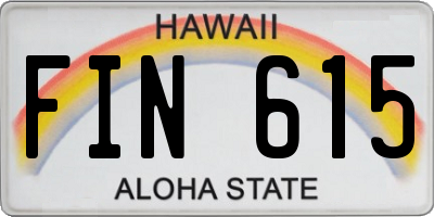 HI license plate FIN615
