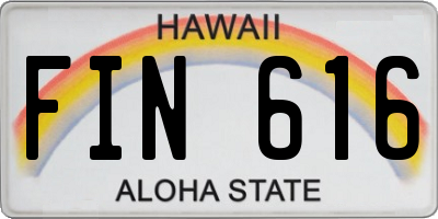 HI license plate FIN616