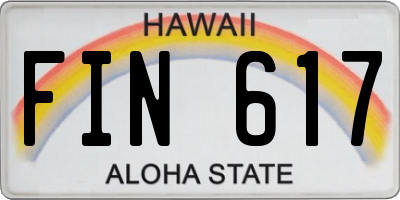 HI license plate FIN617