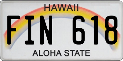 HI license plate FIN618