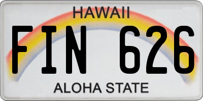 HI license plate FIN626