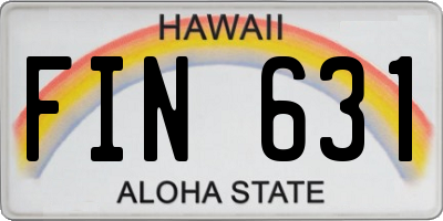 HI license plate FIN631