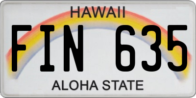 HI license plate FIN635