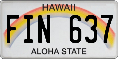 HI license plate FIN637