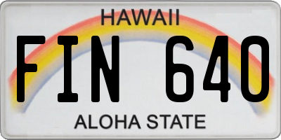 HI license plate FIN640