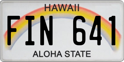 HI license plate FIN641