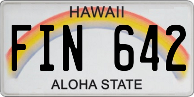 HI license plate FIN642