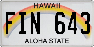 HI license plate FIN643