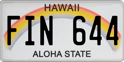 HI license plate FIN644