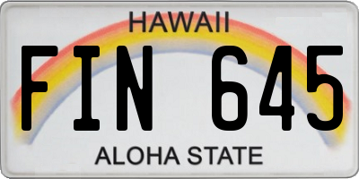 HI license plate FIN645