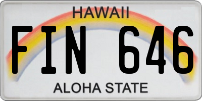 HI license plate FIN646