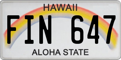 HI license plate FIN647