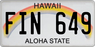 HI license plate FIN649
