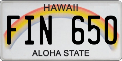 HI license plate FIN650
