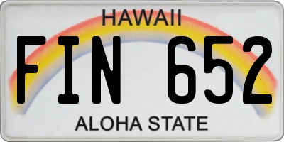HI license plate FIN652