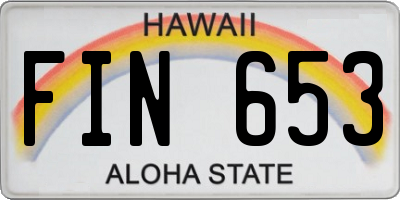 HI license plate FIN653