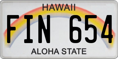 HI license plate FIN654
