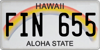 HI license plate FIN655