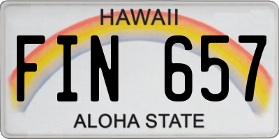 HI license plate FIN657