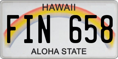 HI license plate FIN658