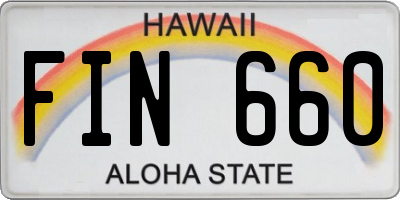 HI license plate FIN660