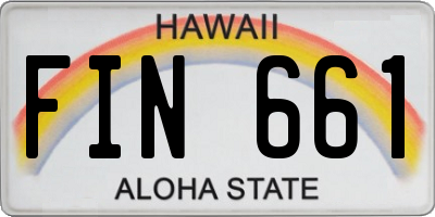 HI license plate FIN661