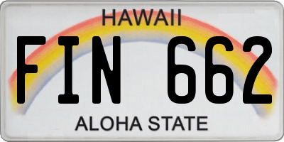 HI license plate FIN662