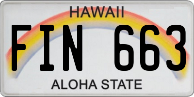 HI license plate FIN663