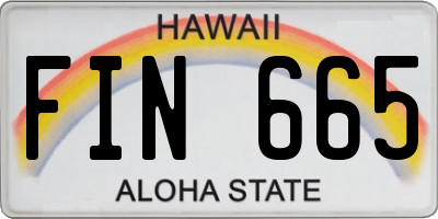 HI license plate FIN665