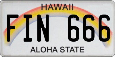 HI license plate FIN666