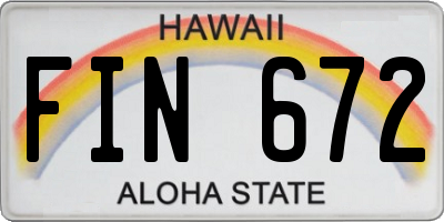 HI license plate FIN672