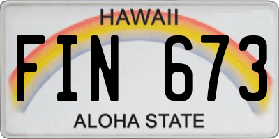 HI license plate FIN673
