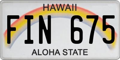 HI license plate FIN675