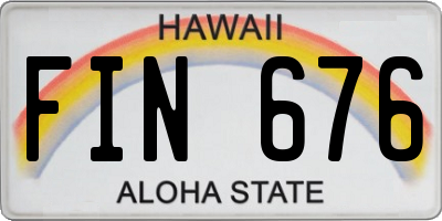 HI license plate FIN676