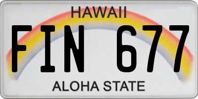 HI license plate FIN677