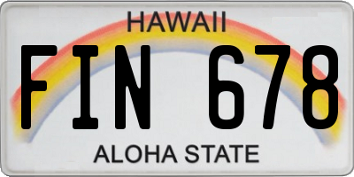 HI license plate FIN678