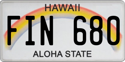 HI license plate FIN680
