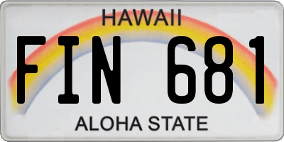 HI license plate FIN681