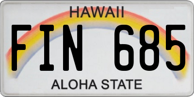 HI license plate FIN685