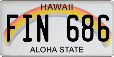 HI license plate FIN686