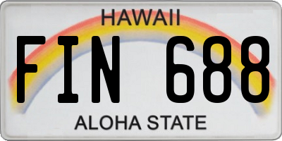 HI license plate FIN688