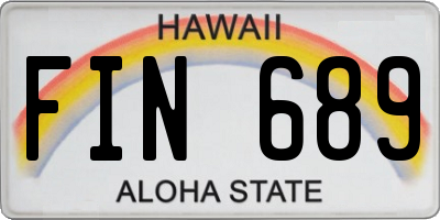 HI license plate FIN689