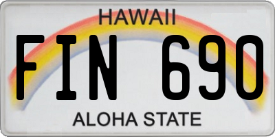 HI license plate FIN690