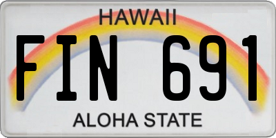 HI license plate FIN691