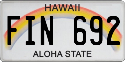 HI license plate FIN692