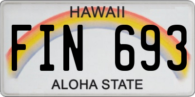 HI license plate FIN693